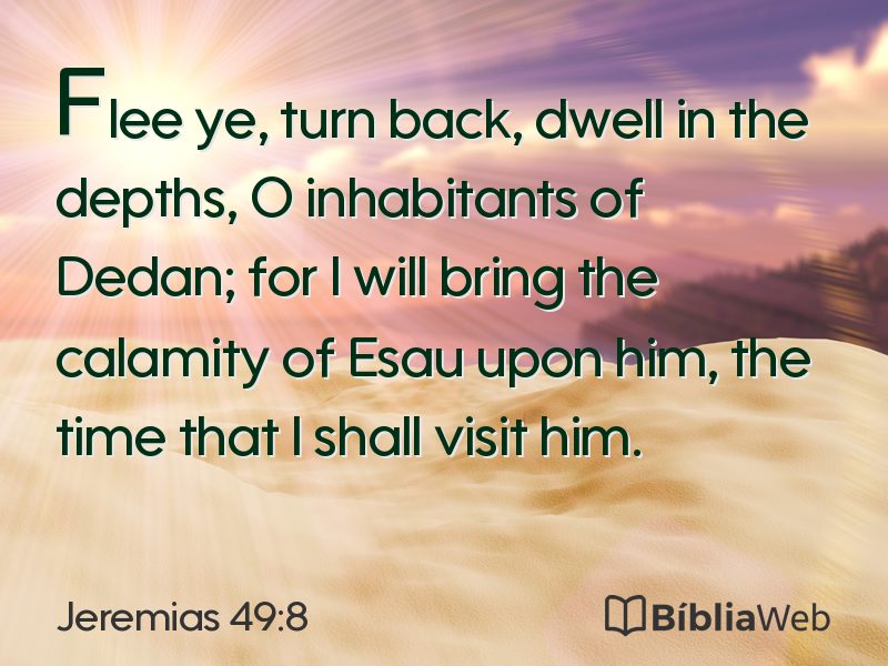Jeremias 49:8 em imagem para compartilhar