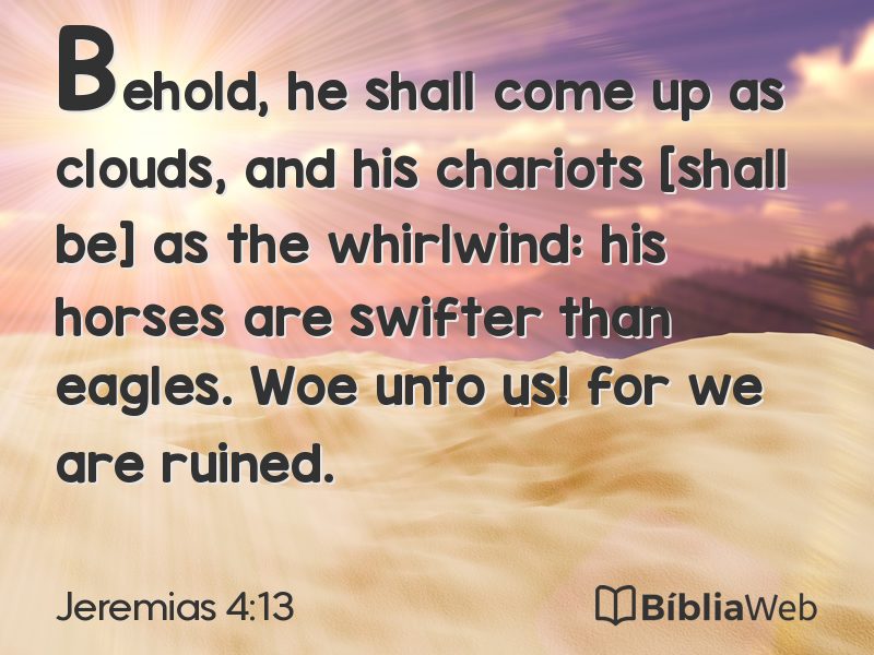 Jeremias 4:13 em imagem para compartilhar