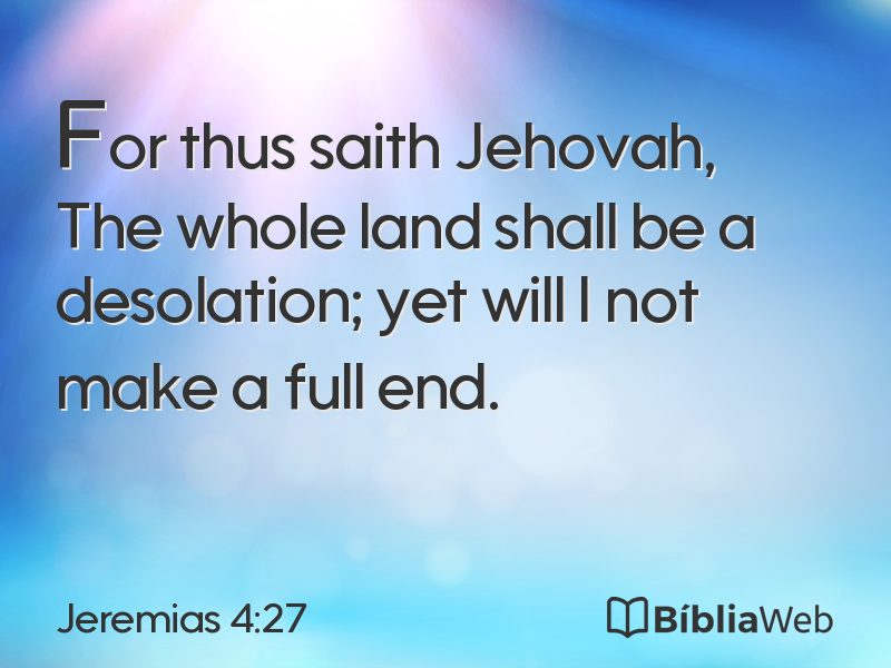 Jeremias 4:27 em imagem para compartilhar