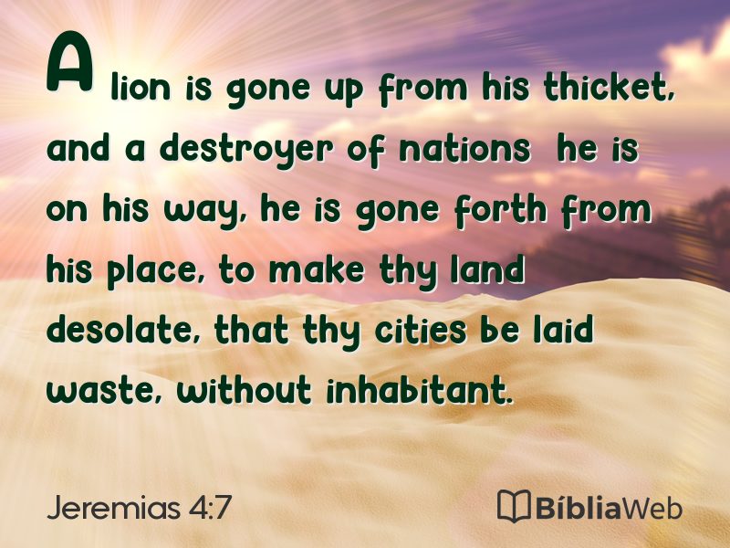 Jeremias 4:7 em imagem para compartilhar