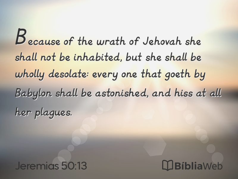 Jeremias 50:13 em imagem para compartilhar