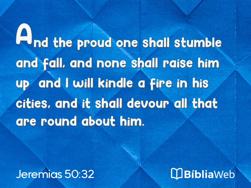 Jeremias 50:32 em imagem para compartilhar