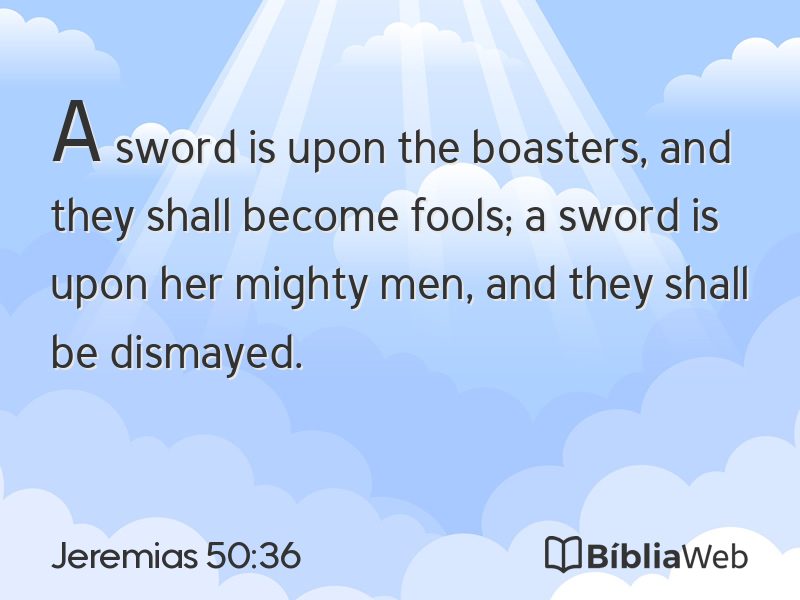 Jeremias 50:36 em imagem para compartilhar