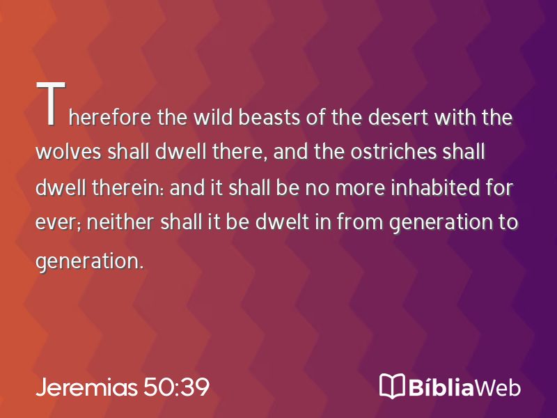 Jeremias 50:39 em imagem para compartilhar