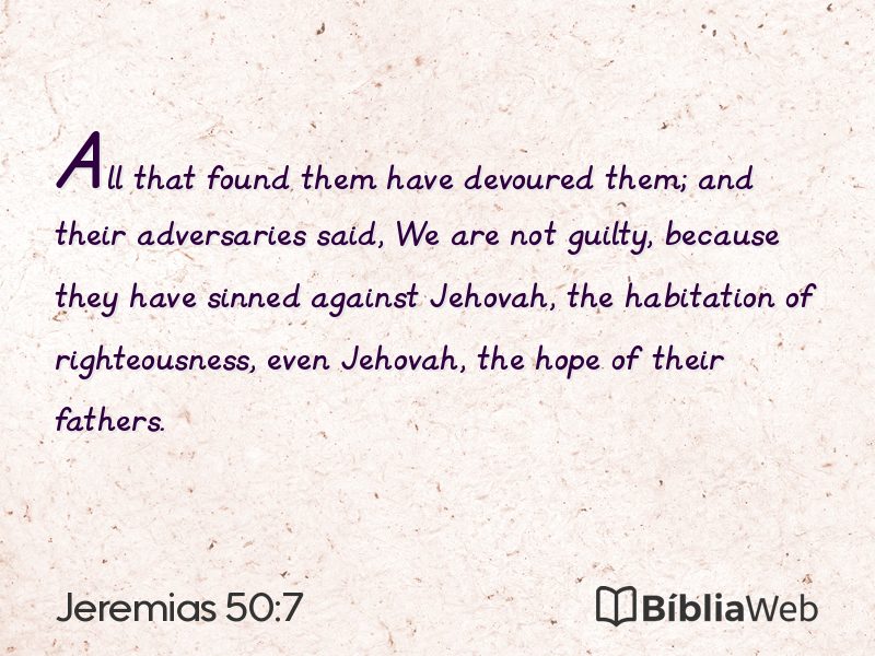 Jeremias 50:7 em imagem para compartilhar