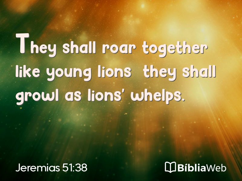Jeremias 51:38 em imagem para compartilhar