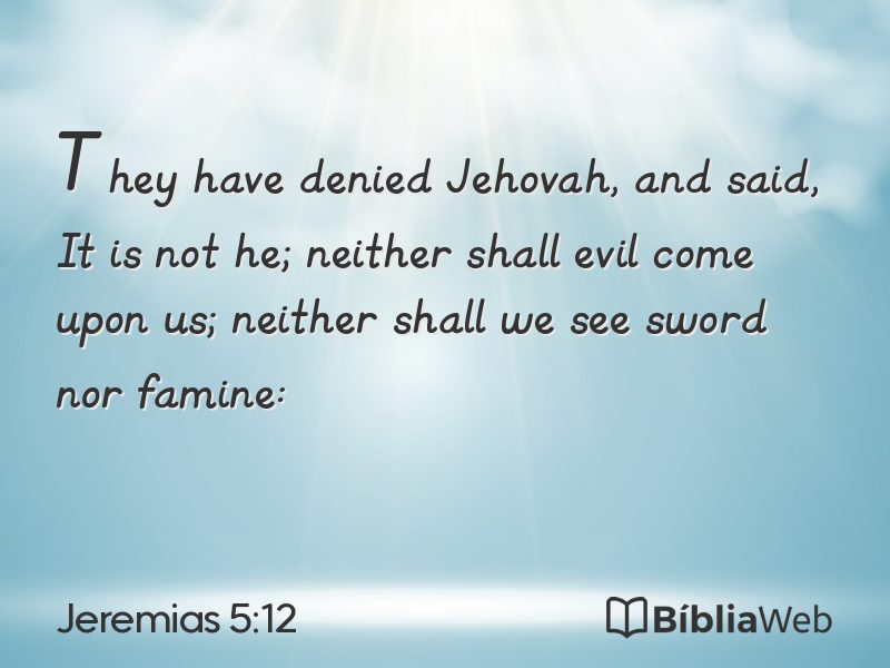 Jeremias 5:12 em imagem para compartilhar