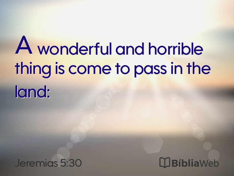 Jeremias 5:30 em imagem para compartilhar