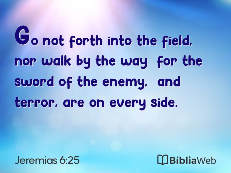Jeremias 6:25 em imagem para compartilhar