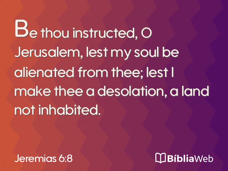 Jeremias 6:8 em imagem para compartilhar