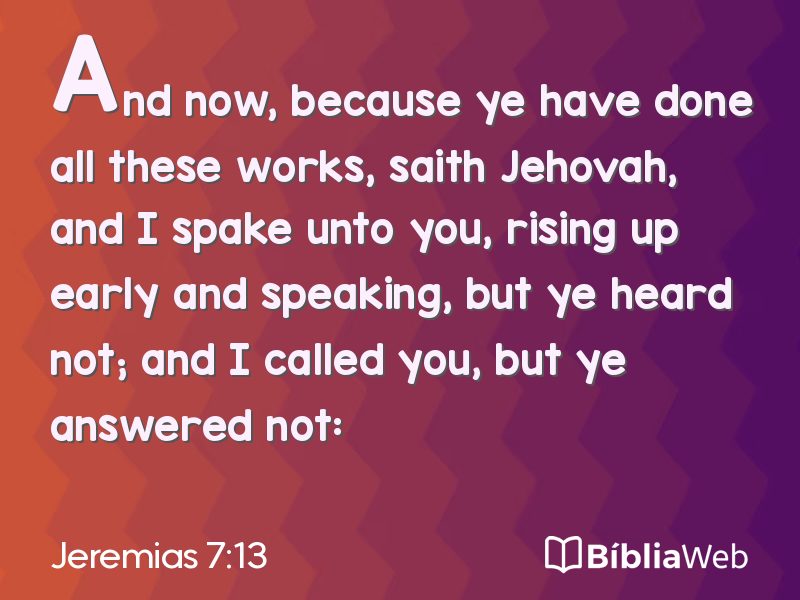 Jeremias 7:13 em imagem para compartilhar