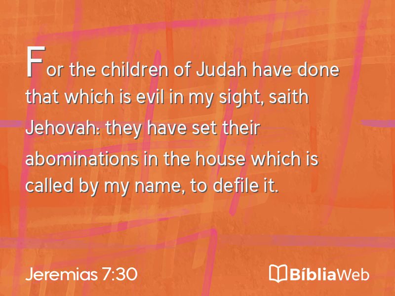 Jeremias 7:30 em imagem para compartilhar