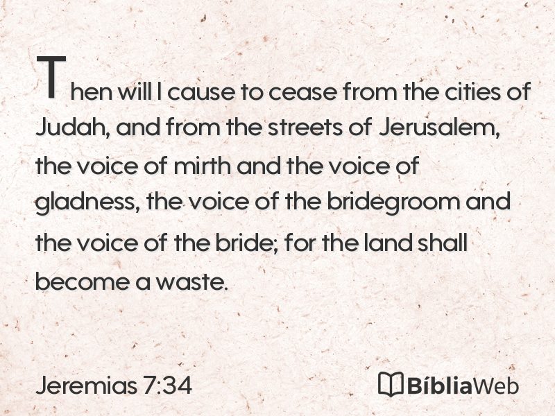 Jeremias 7:34 em imagem para compartilhar