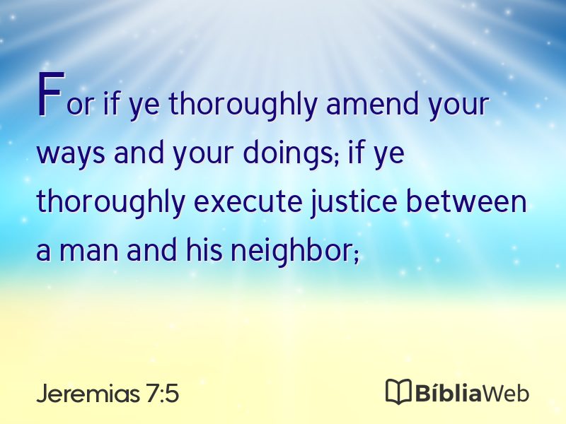 Jeremias 7:5 em imagem para compartilhar
