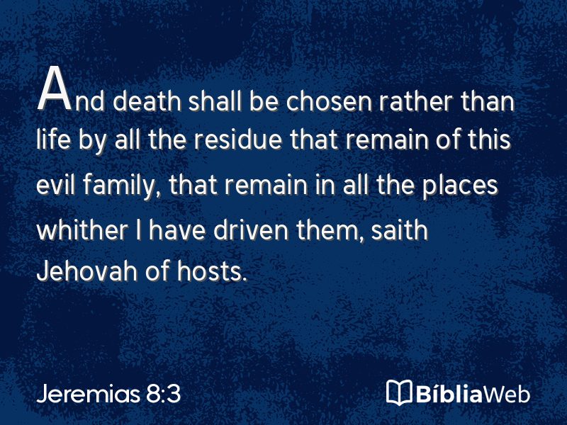 Jeremias 8:3 em imagem para compartilhar