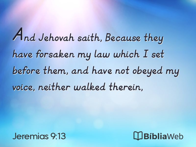 Jeremias 9:13 em imagem para compartilhar