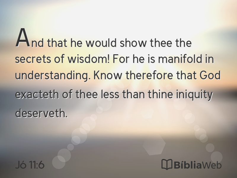 Jó 11:6 em imagem para compartilhar