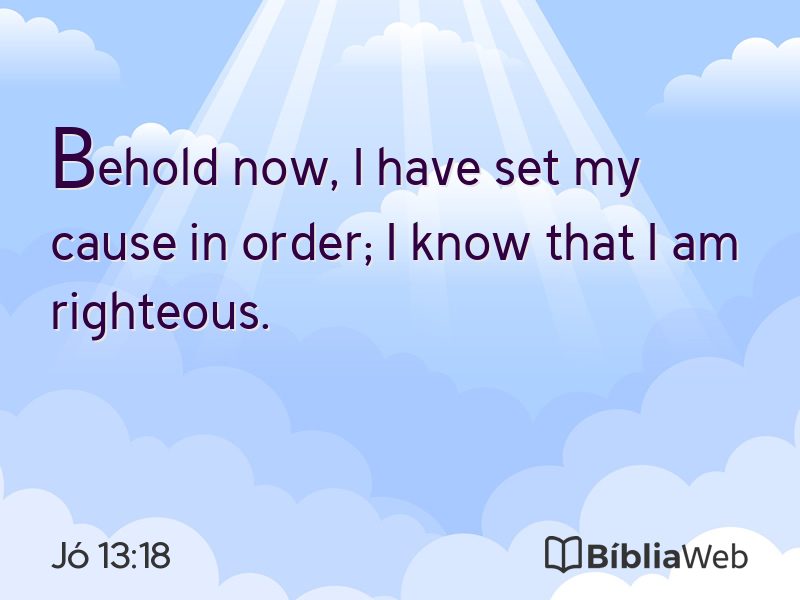 Jó 13:18 em imagem para compartilhar