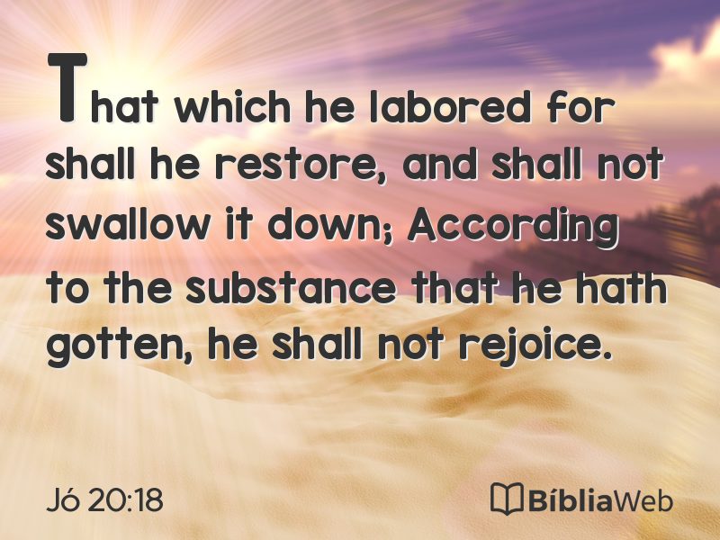 Jó 20:18 em imagem para compartilhar