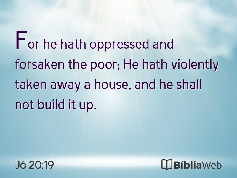 Jó 20:19 em imagem para compartilhar