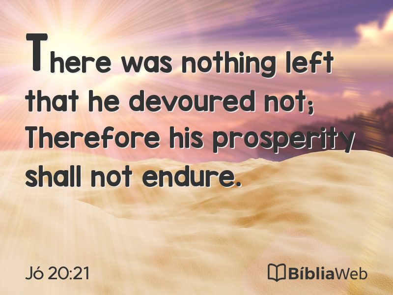 Jó 20:21 em imagem para compartilhar