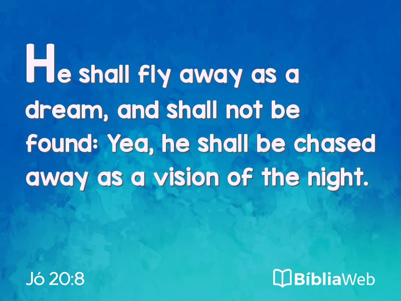Jó 20:8 em imagem para compartilhar