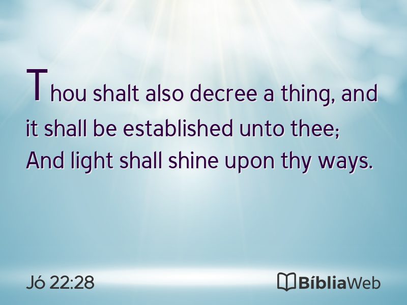 Jó 22:28 em imagem para compartilhar