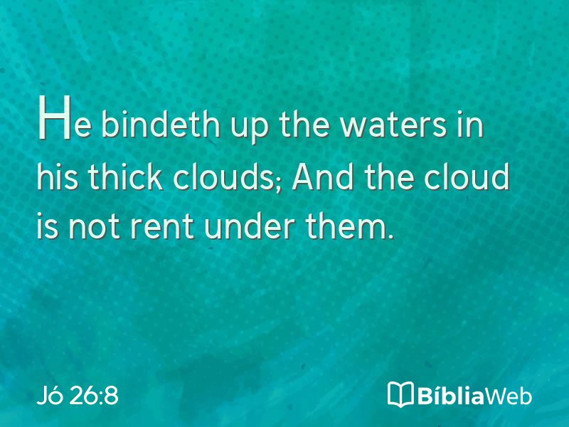 Jó 26:8 em imagem para compartilhar