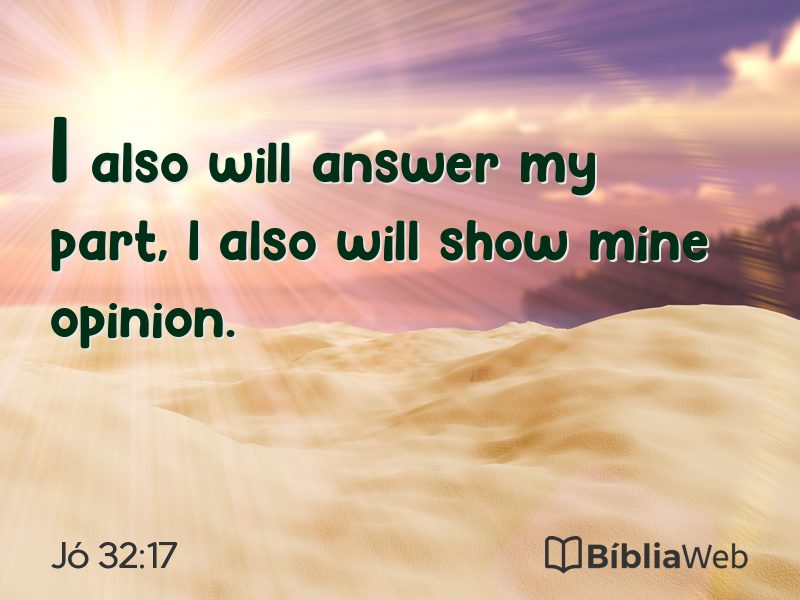 Jó 32:17 em imagem para compartilhar