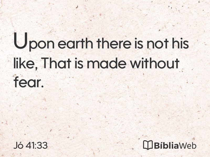 Jó 41:33 em imagem para compartilhar