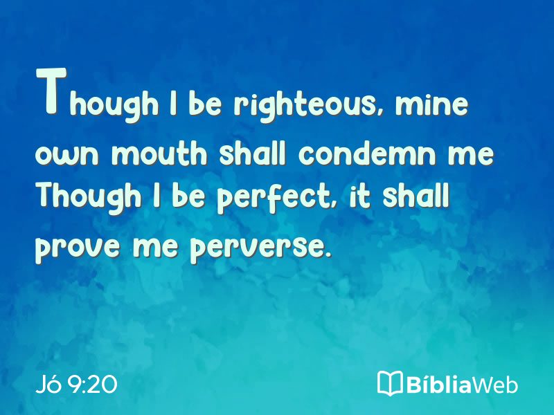 Jó 9:20 em imagem para compartilhar