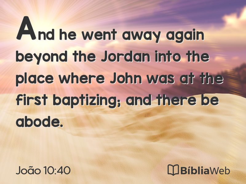 João 10:40 em imagem para compartilhar