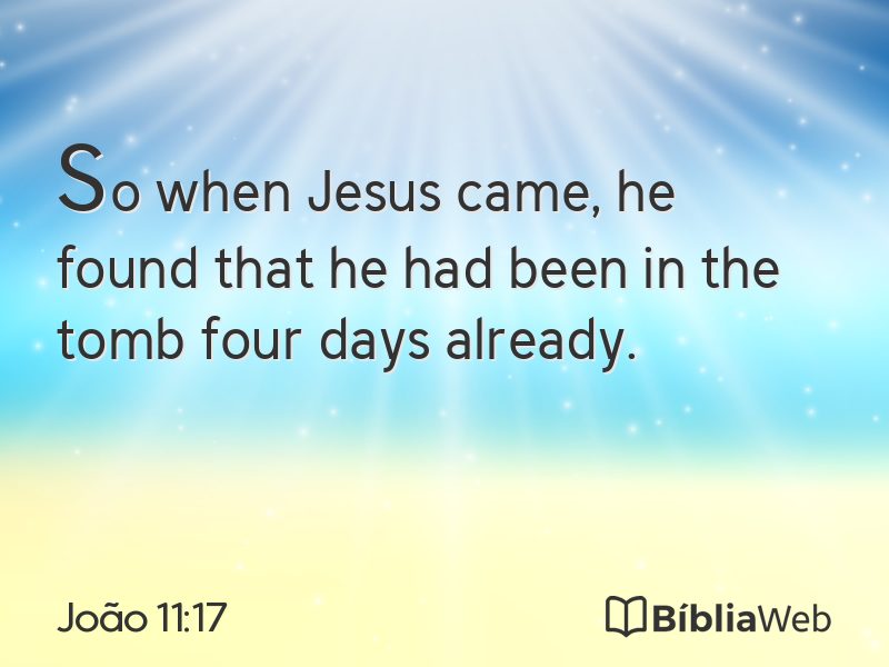 João 11:17 em imagem para compartilhar