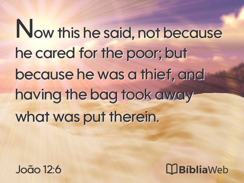 João 12:6 em imagem para compartilhar