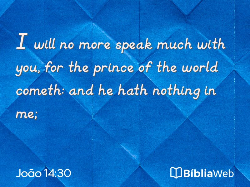 João 14:30 em imagem para compartilhar