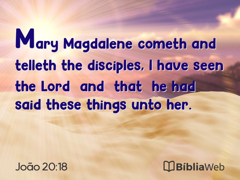 João 20:18 em imagem para compartilhar
