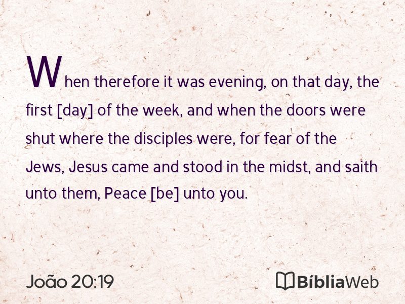 João 20:19 em imagem para compartilhar