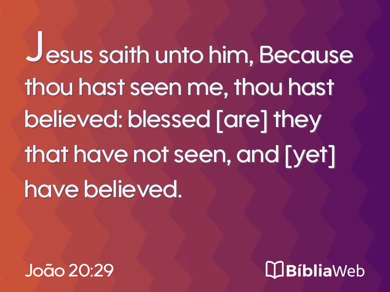 João 20:29 em imagem para compartilhar