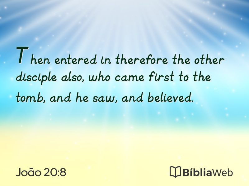João 20:8 em imagem para compartilhar