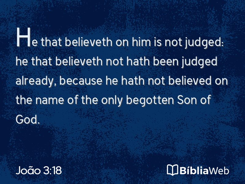 João 3:18 em imagem para compartilhar