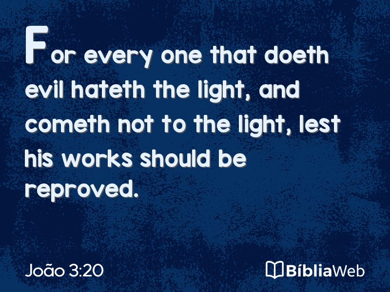 João 3:20 em imagem para compartilhar