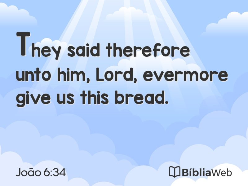 João 6:34 em imagem para compartilhar