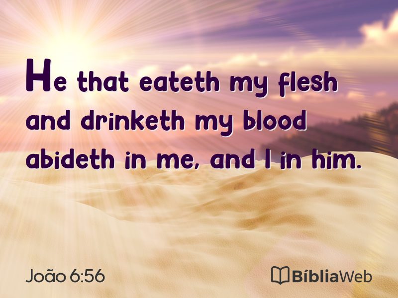 João 6:56 em imagem para compartilhar