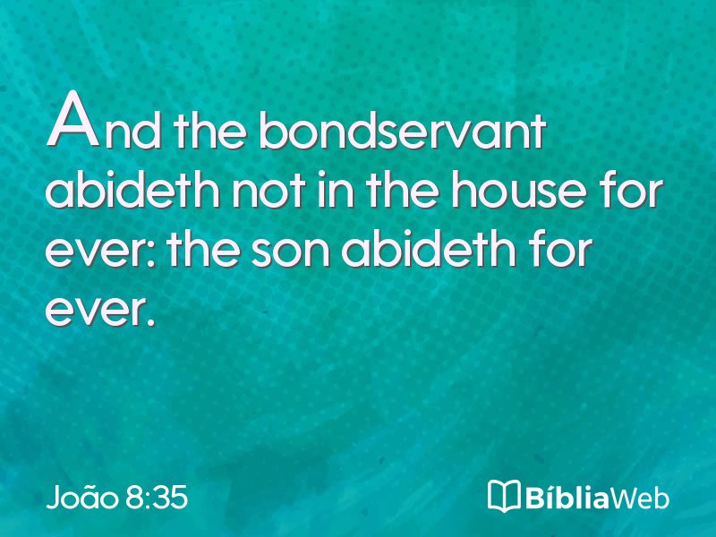 João 8:35 em imagem para compartilhar