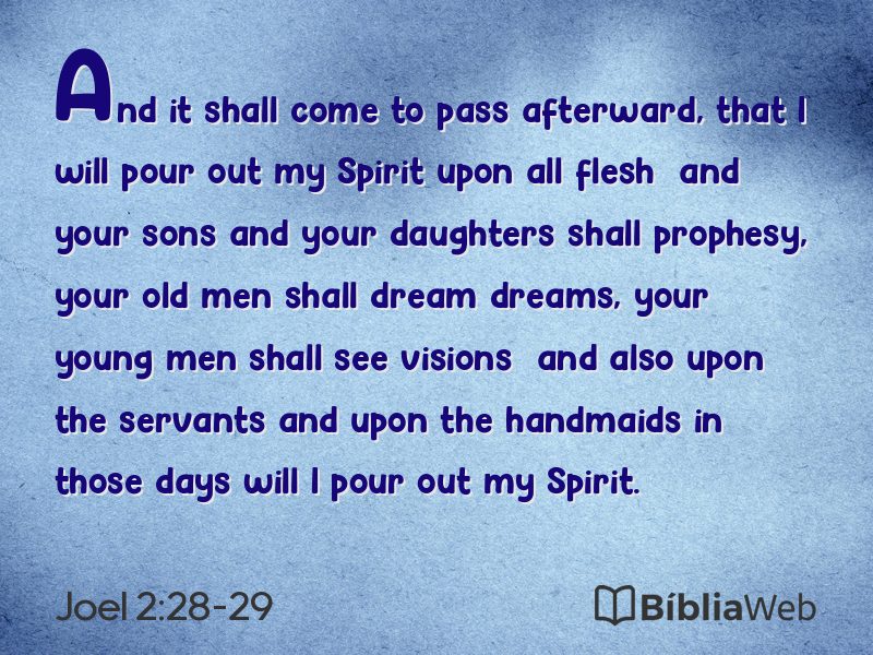 Joel 2:28-29 em imagem para compartilhar