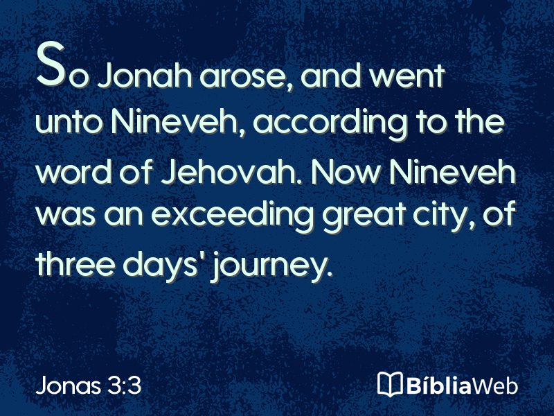 Jonas 3:3 em imagem para compartilhar