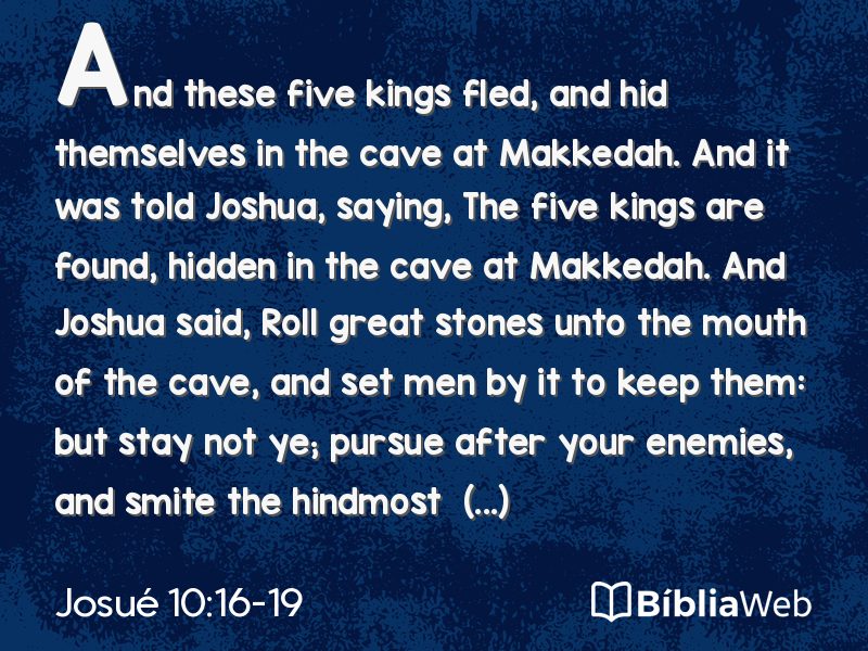 Josué 10:16-19 em imagem para compartilhar