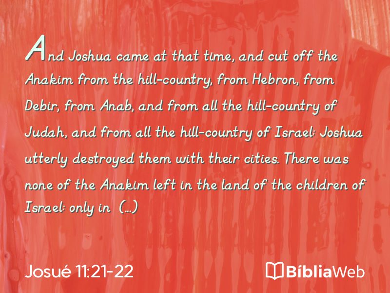 Josué 11:21-22 em imagem para compartilhar