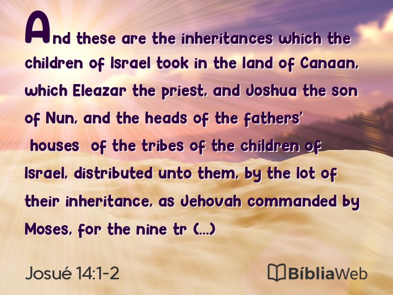 Josué 14:1-2 em imagem para compartilhar