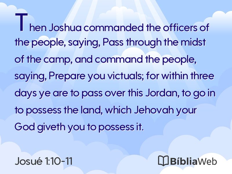 Josué 1:10-11 em imagem para compartilhar